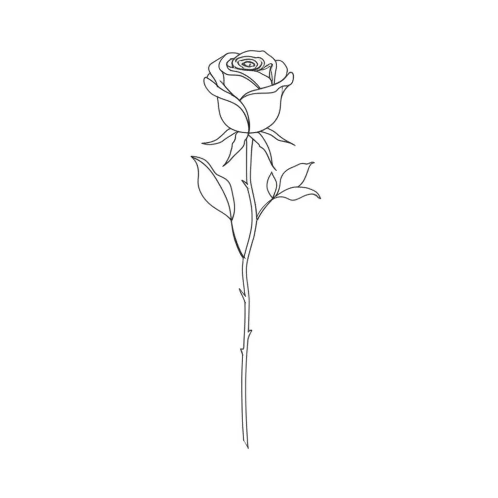 Minimalist Rose Tattoo on Stem: Meaning, Design & Ideas Minimalist Rose Tattoo on Stem: Meaning, Design & Ideas