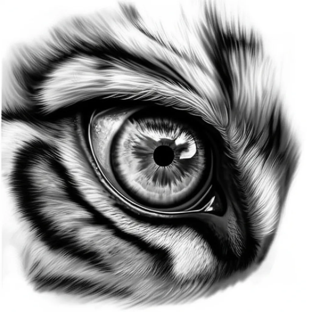 Realistic Tiger Eye with Human Eye Tattoo Design Realistic Tiger Eye with Human Eye Tattoo Design