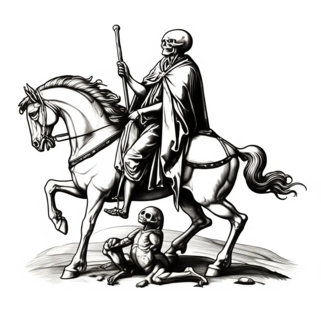 Gothic Revelation 6:8 Tattoo Design: Death and Hell on a Pale Horse