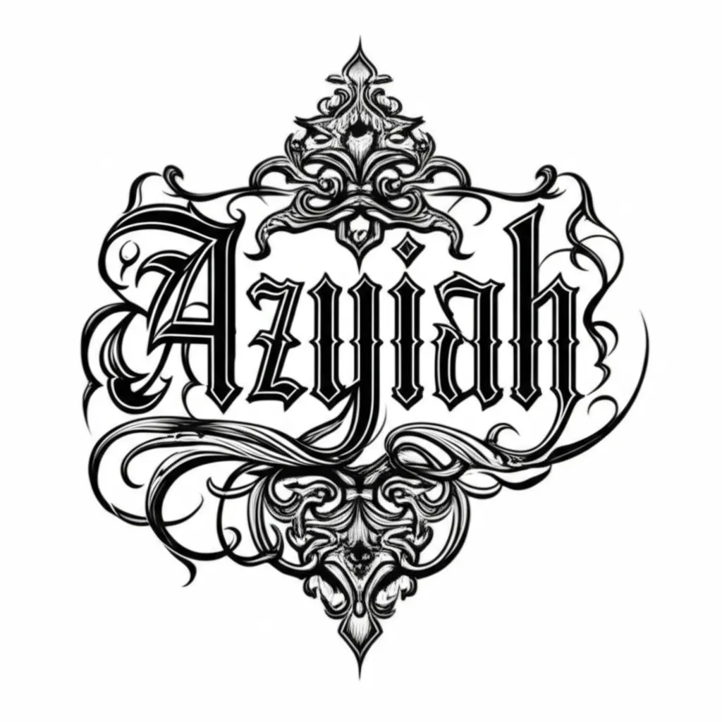Azyiah Gothic Name Tattoo on Arm - Meaning & Inspiration