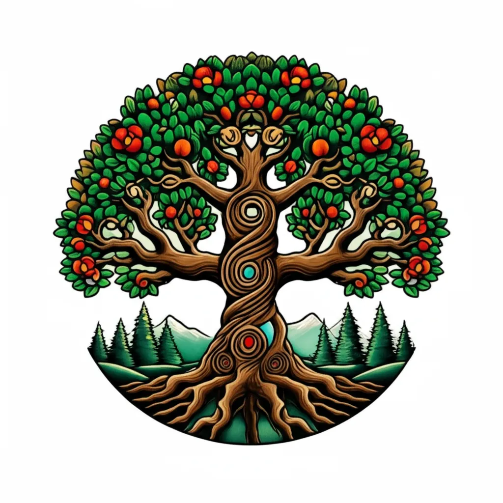 Pagan Tree of Life Neo-Traditional Tattoo Design Pagan Tree of Life Neo-Traditional Tattoo Design