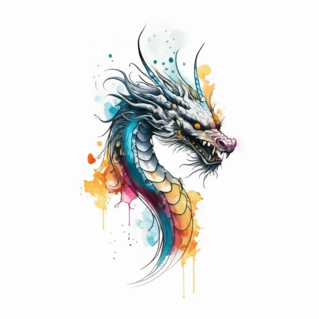 Watercolor Dragon Upper Back Tattoo: Meaning & Designs Watercolor Dragon Upper Back Tattoo: Meaning & Designs