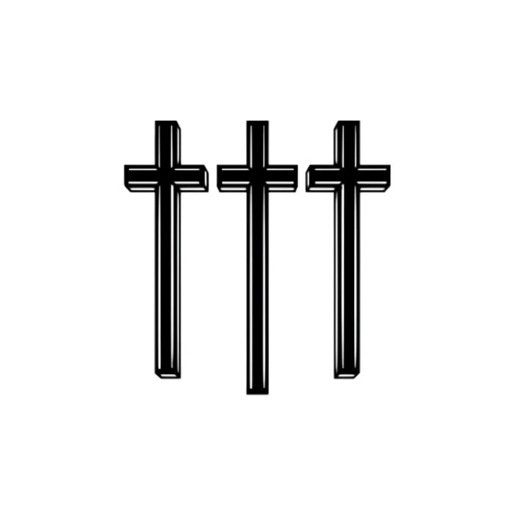 Three Crosses Blackwork Tattoo Design Three Crosses Blackwork Tattoo Design