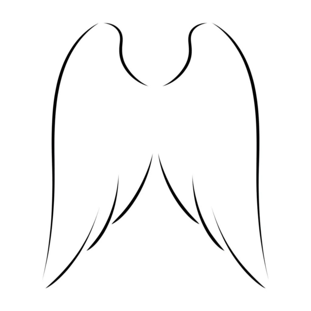 Minimalist Biblical Angel Wings Tattoo Design