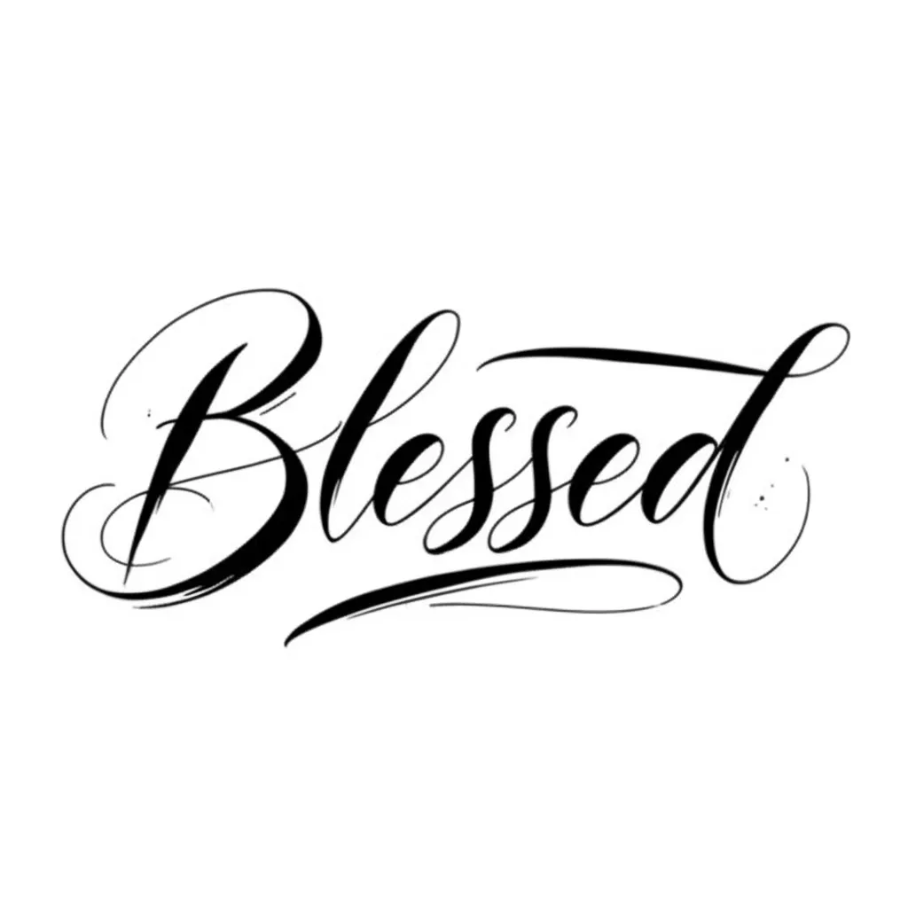 Blessed Calligraphy Tattoo Design