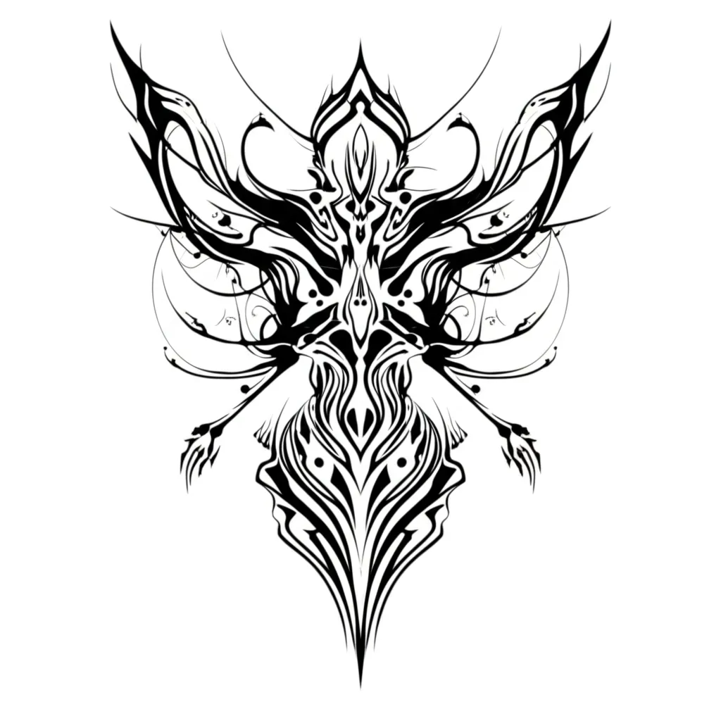 Cyber Sigilism Mermaid Tattoo Design