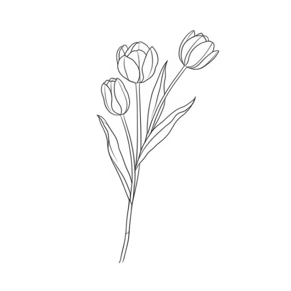 Minimalist Tulip Tattoo Design for Women Minimalist Tulip Tattoo Design for Women