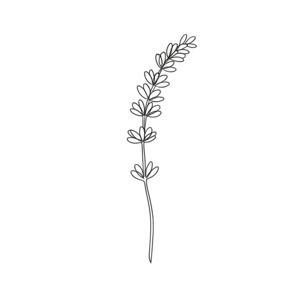 Delicate Fine Line Lavender Sprig Tattoo Idea Delicate Fine Line Lavender Sprig Tattoo Idea