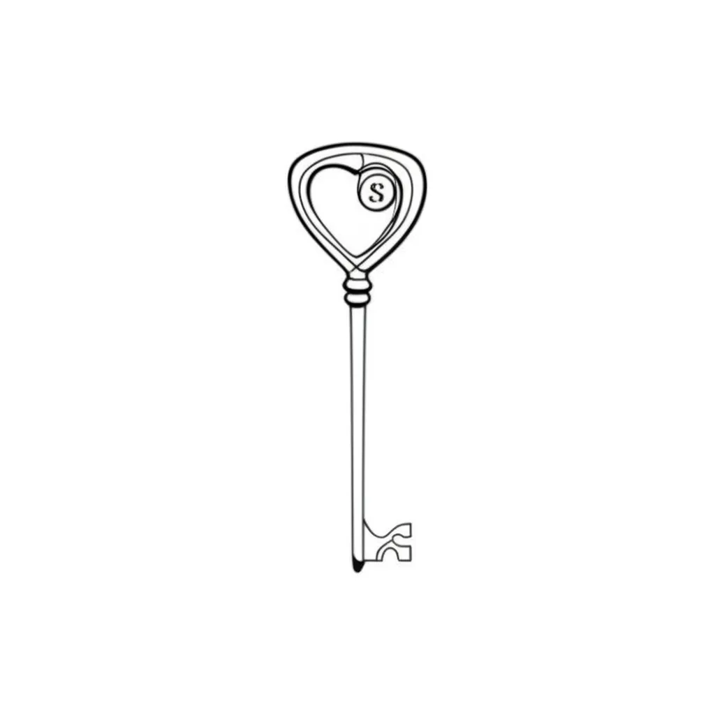Minimalist Coraline Key Tattoo Design Minimalist Coraline Key Tattoo Design