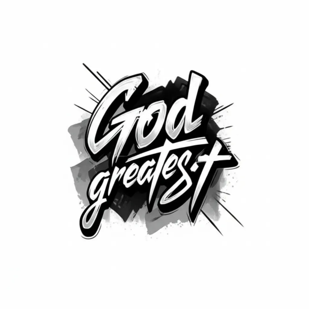 God is the Greatest Graffiti Tattoo Design