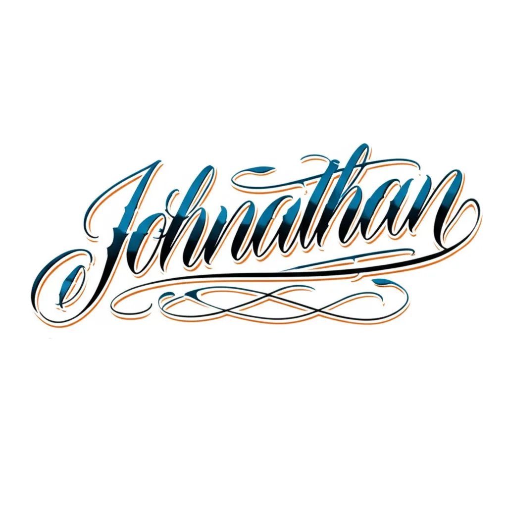 Johnathan Name Tattoo in Neo-Traditional Style Johnathan Name Tattoo in Neo-Traditional Style
