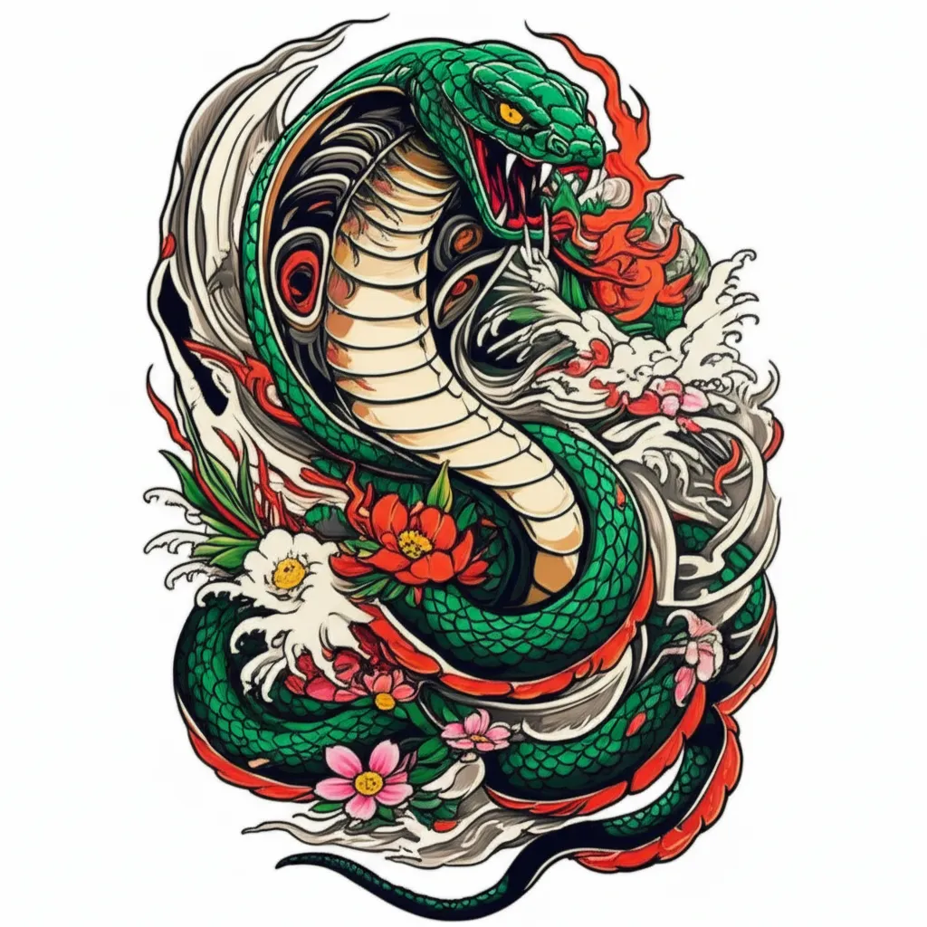 Japanese Cobra Tattoo with Woman's Face: Unique Design & Meaning