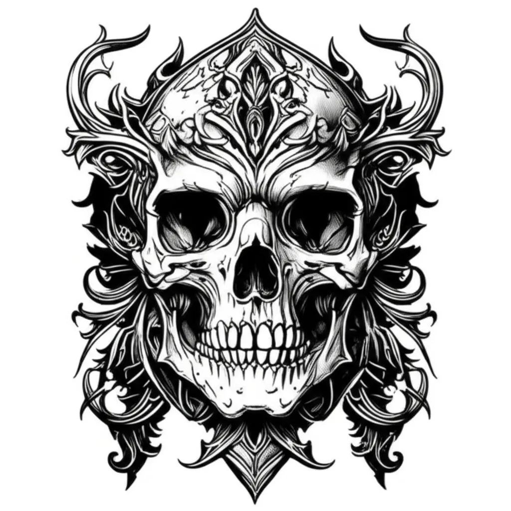 Gothic Skull Tattoo Design: Intricate Details & Dark Aesthetic