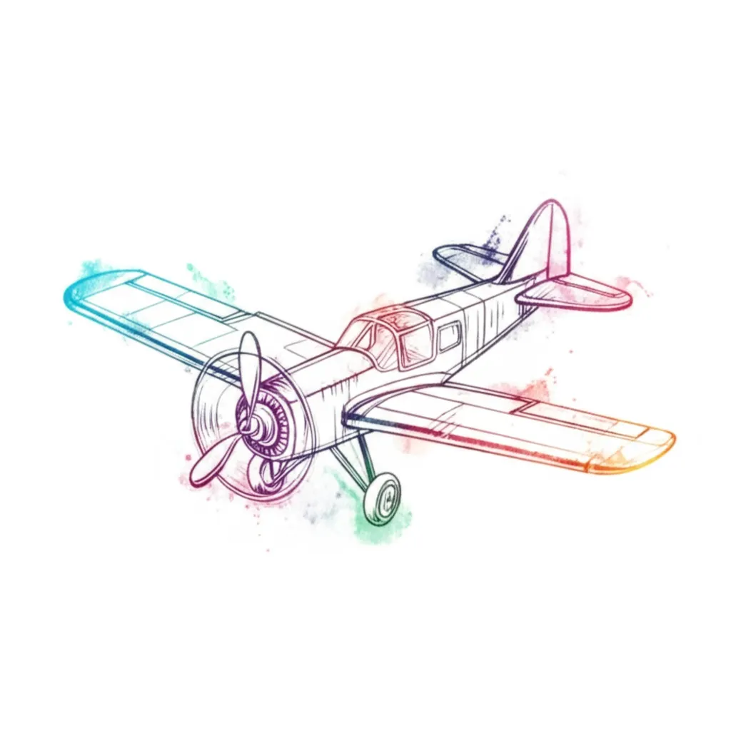 Watercolor Airplane Best Friends Tattoo Idea