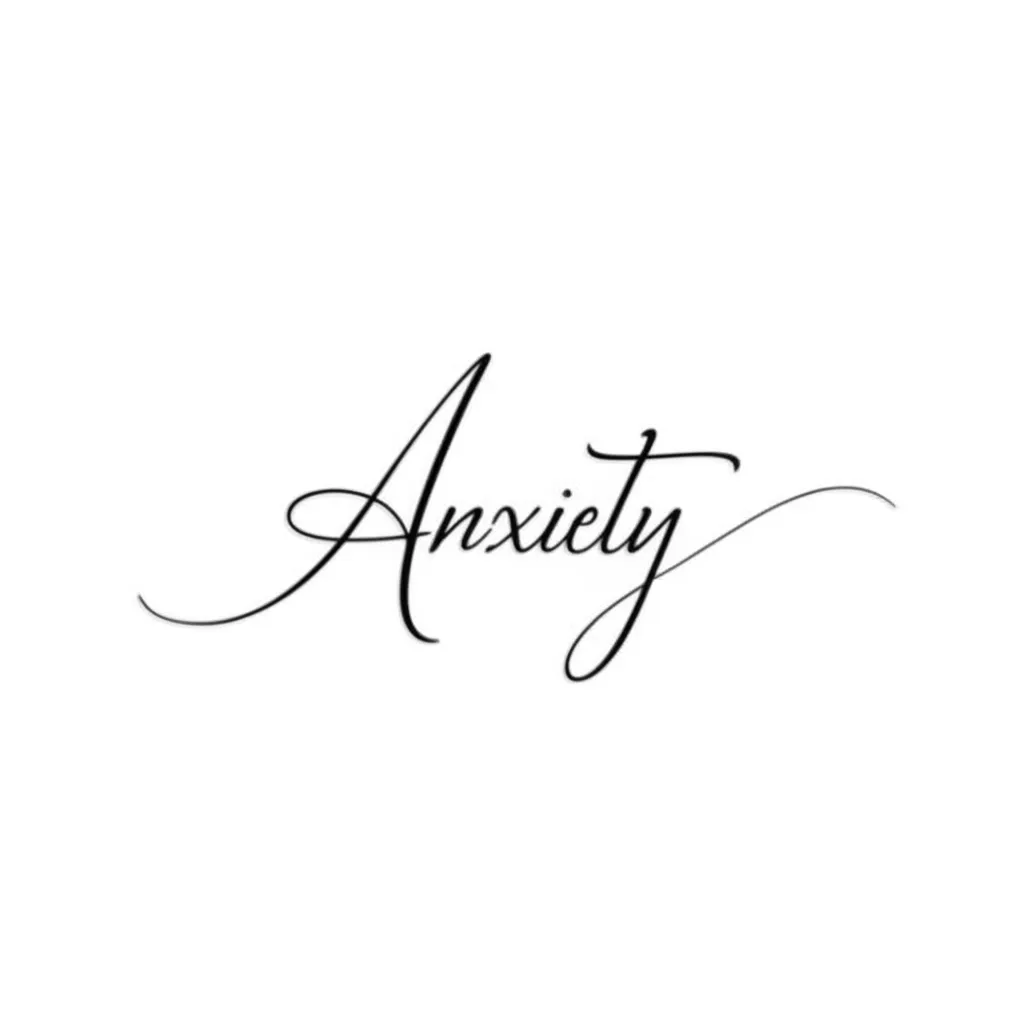 Minimalist Japanese Anxiety Tattoo Design