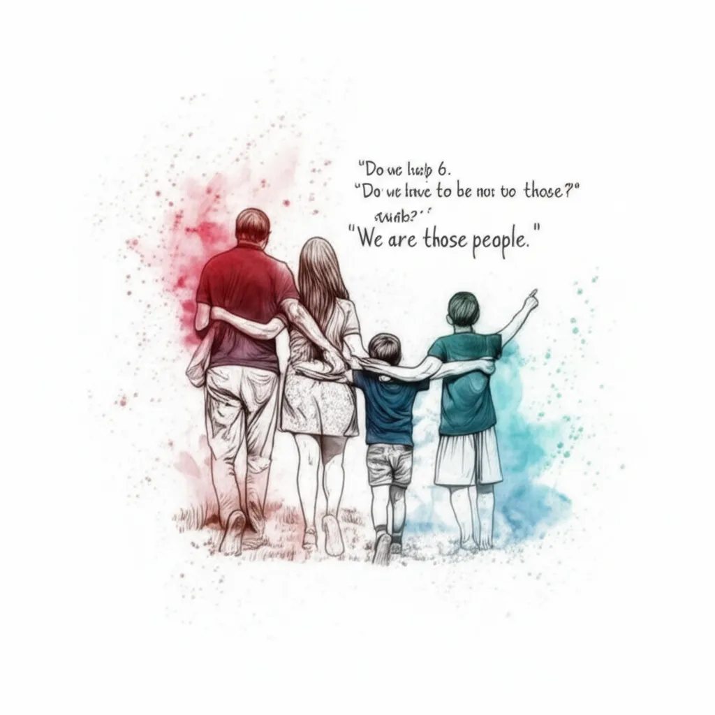 Watercolor Family of 6 West Virginia Tattoo with Quotes