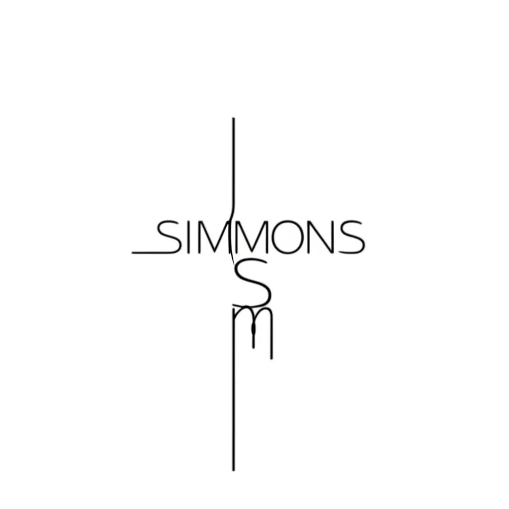 Minimalist Cross Tattoo with Simmons Name Design