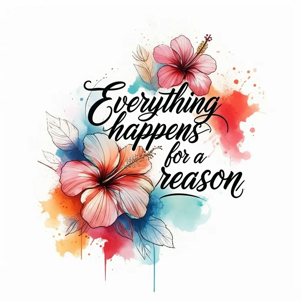Everything Happens For A Reason Hibiscus Watercolor Tattoo Everything Happens For A Reason Hibiscus Watercolor Tattoo