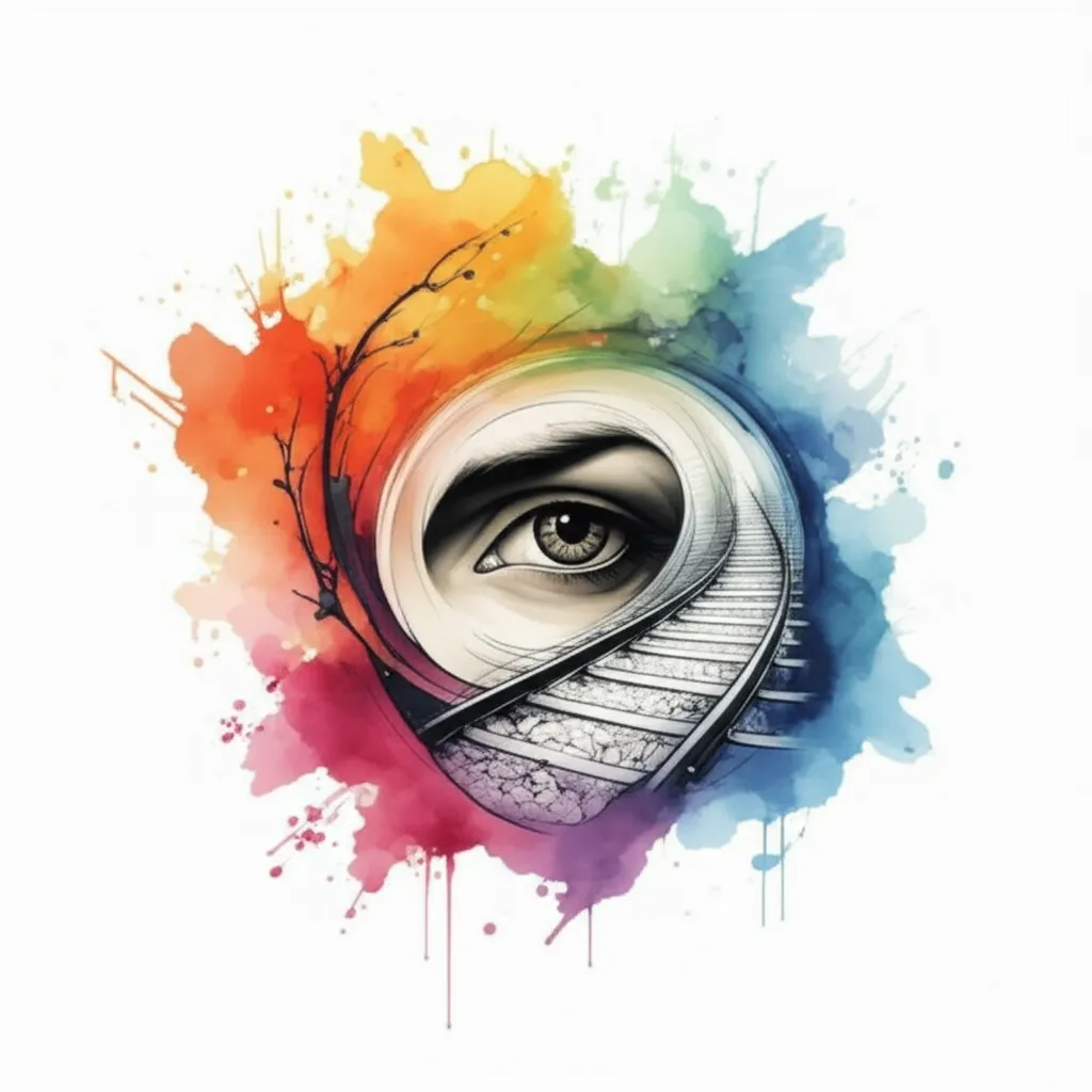 Watercolor Train Track Eye Tattoo: Meaning, Design & Ideas Watercolor Train Track Eye Tattoo: Meaning, Design & Ideas