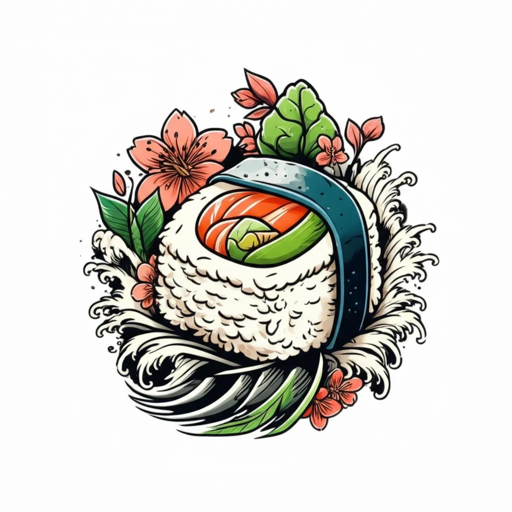 Sushi Roll Japanese Tattoo Design Sushi Roll Japanese Tattoo Design