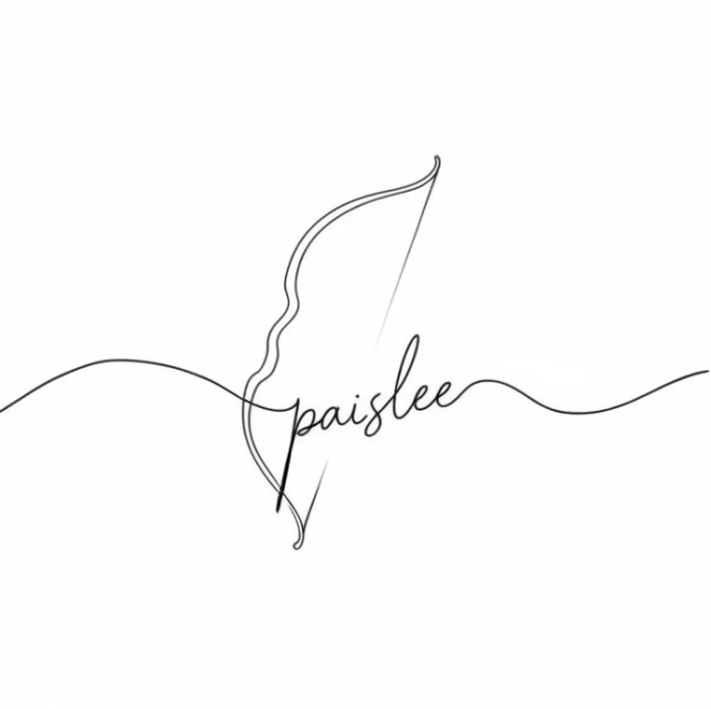 Minimalist Bow and Name Tattoo: Paislee Design