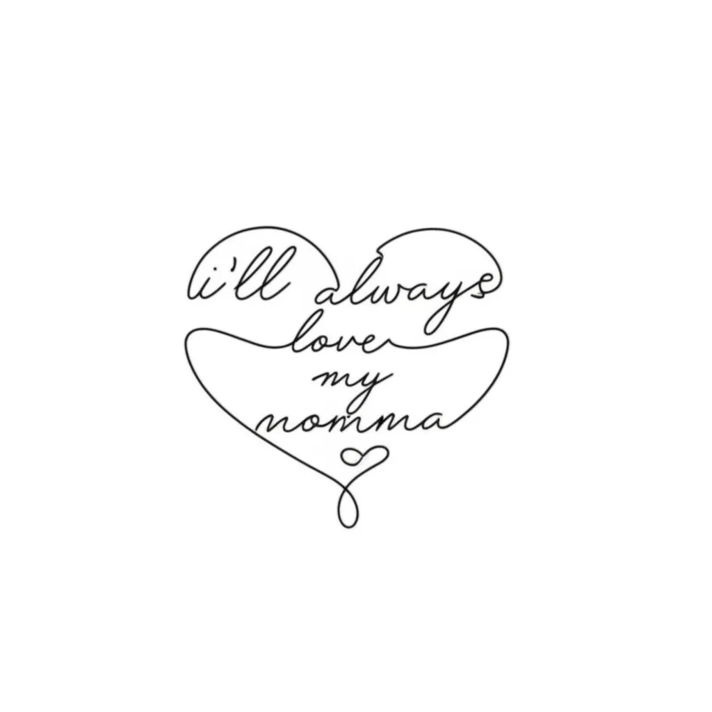 I'll Always Love My Momma Heart Tattoo: Minimalist Design