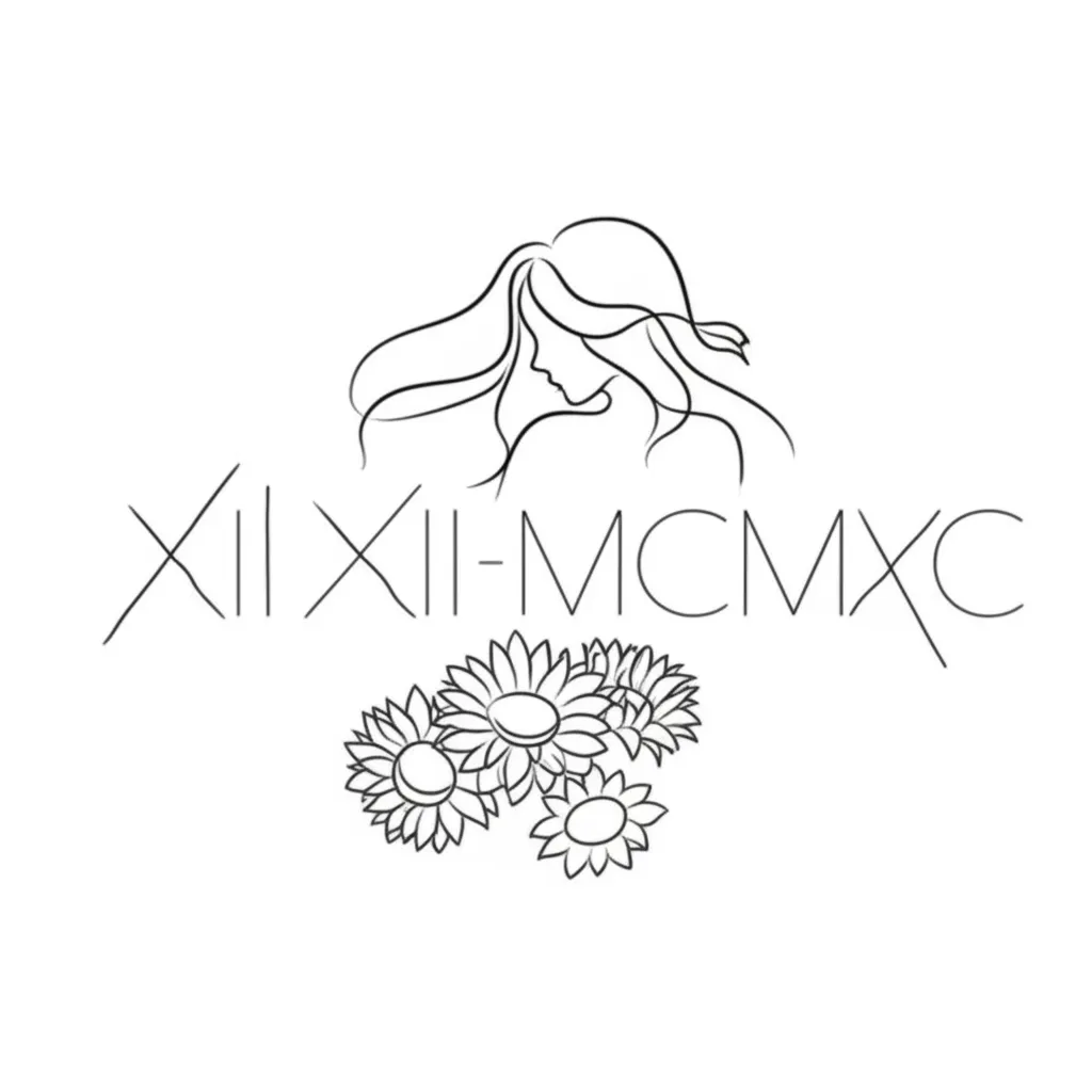 Minimalist Roman Numerals Tattoo with Sunflowers & 'Mom' Minimalist Roman Numerals Tattoo with Sunflowers & 'Mom'