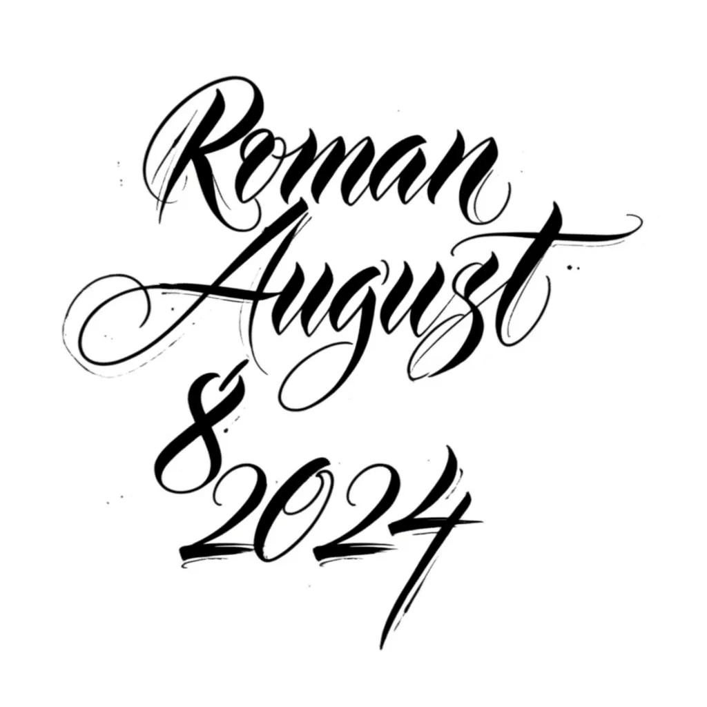 August 8, 2024 Roman Numeral Tattoo Design