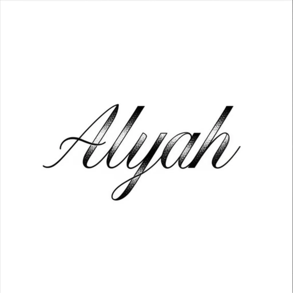 Alyah Fine Line Tattoo Design
