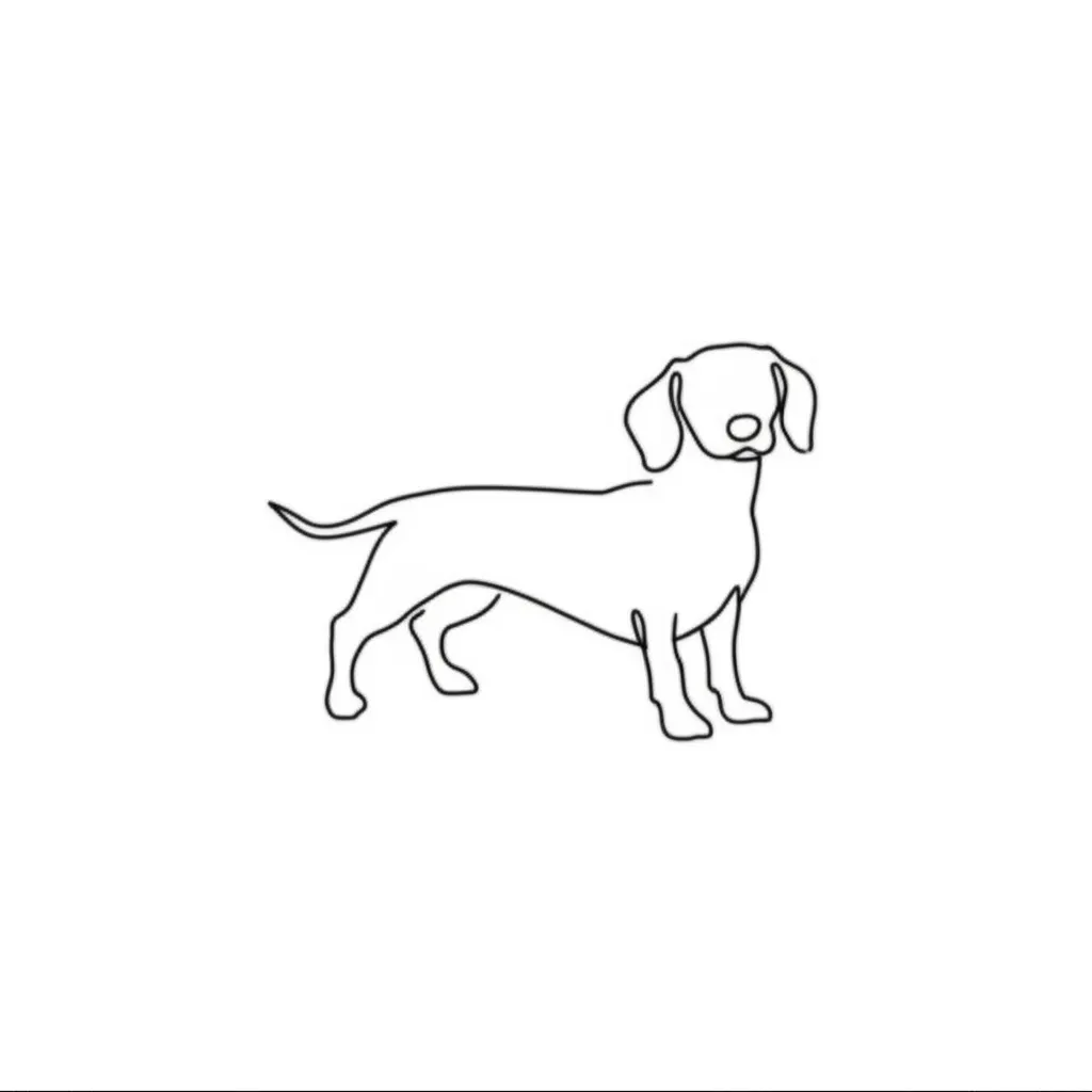 Minimalist Weiner Dog Tattoo Idea