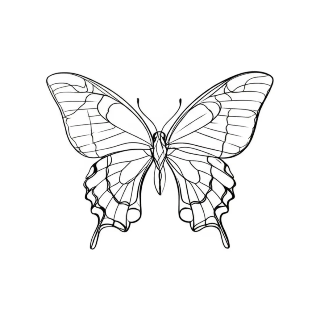 Minimalist Two-Tailed Swallowtail Butterfly Tattoo Idea