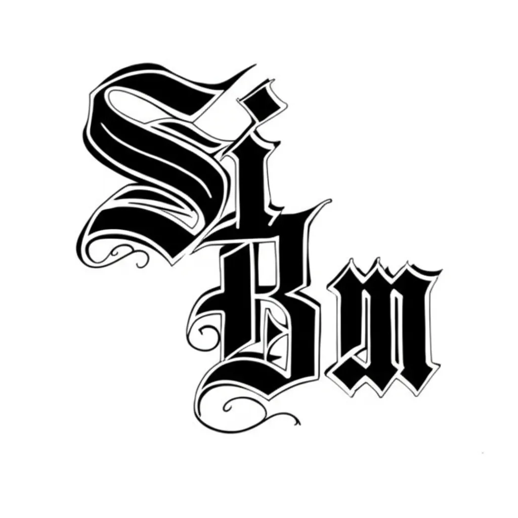 Si x Bm Gothic Graffiti Tattoo Design