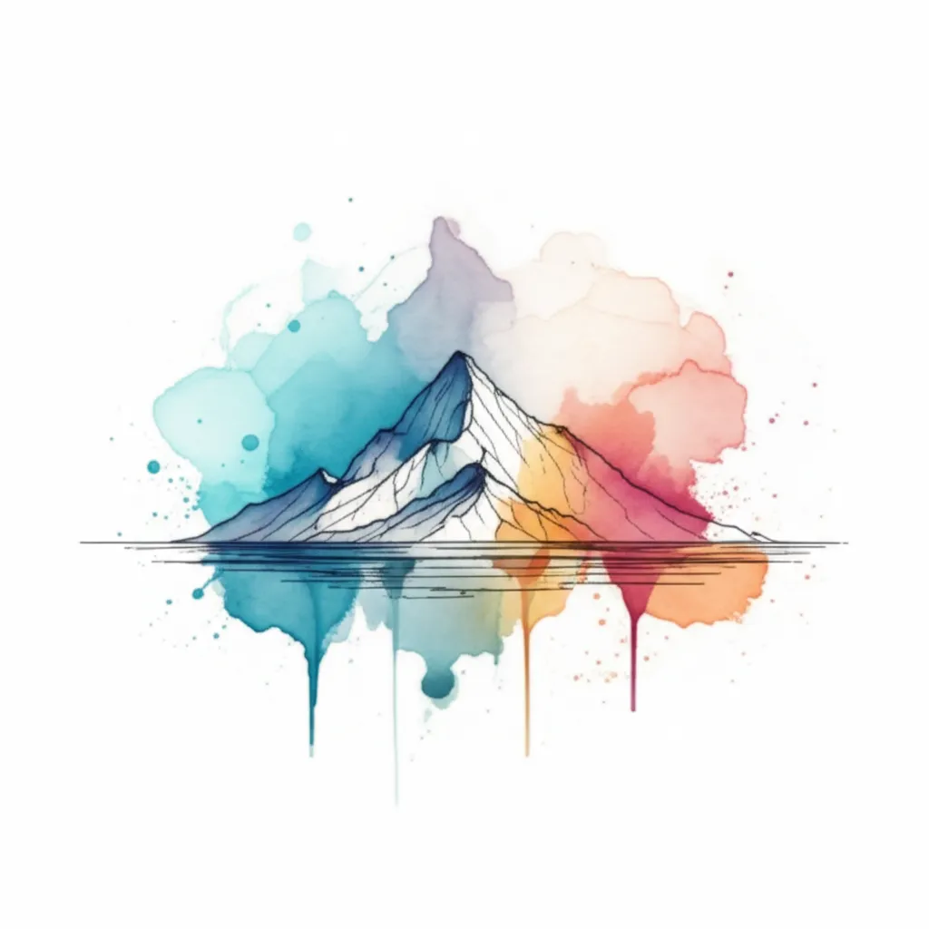 Watercolor Mountains with Flat Bottoms Tattoo Idea Watercolor Mountains with Flat Bottoms Tattoo Idea