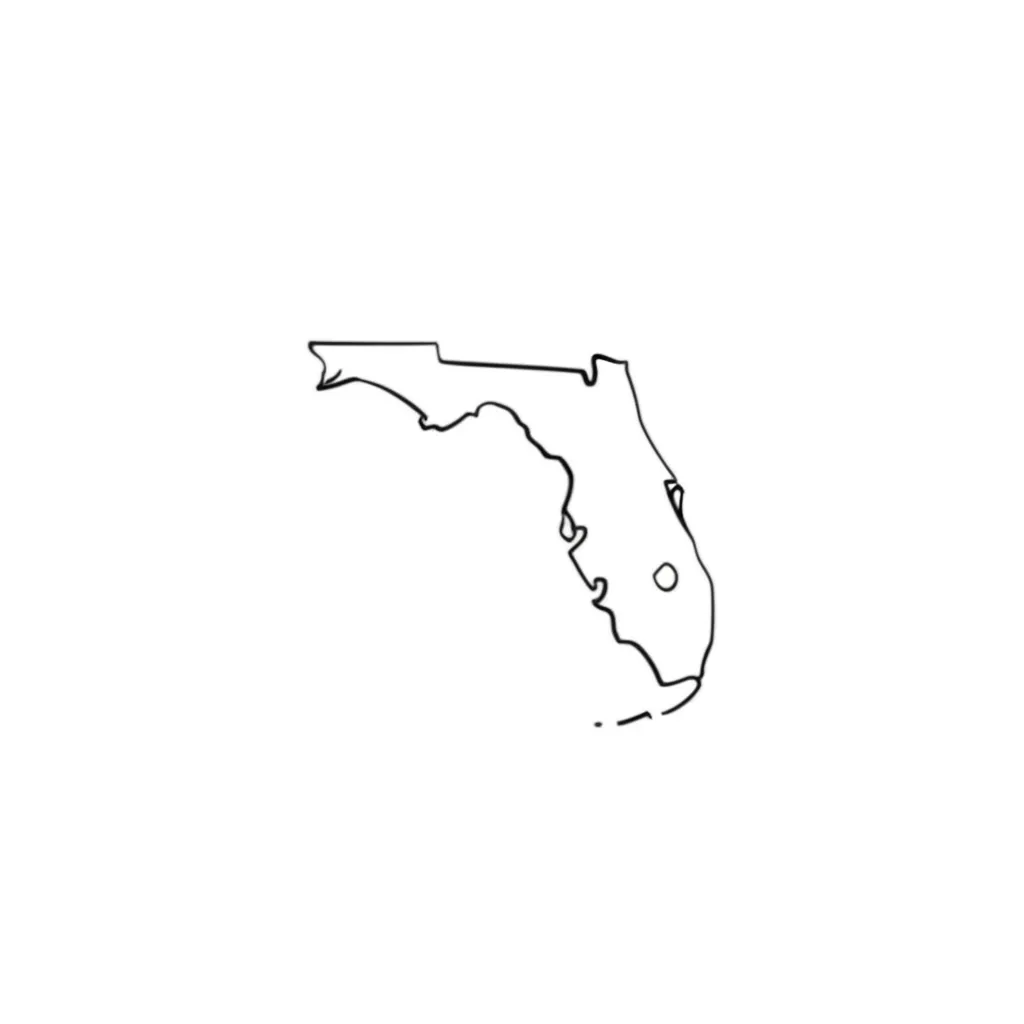 Minimalist Florida State Outline Tattoo for Best Friends