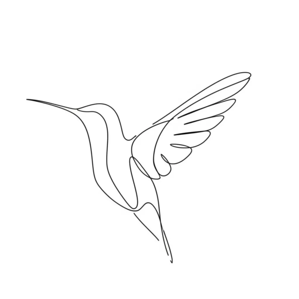 Minimalist Hummingbird Tattoo Design Idea