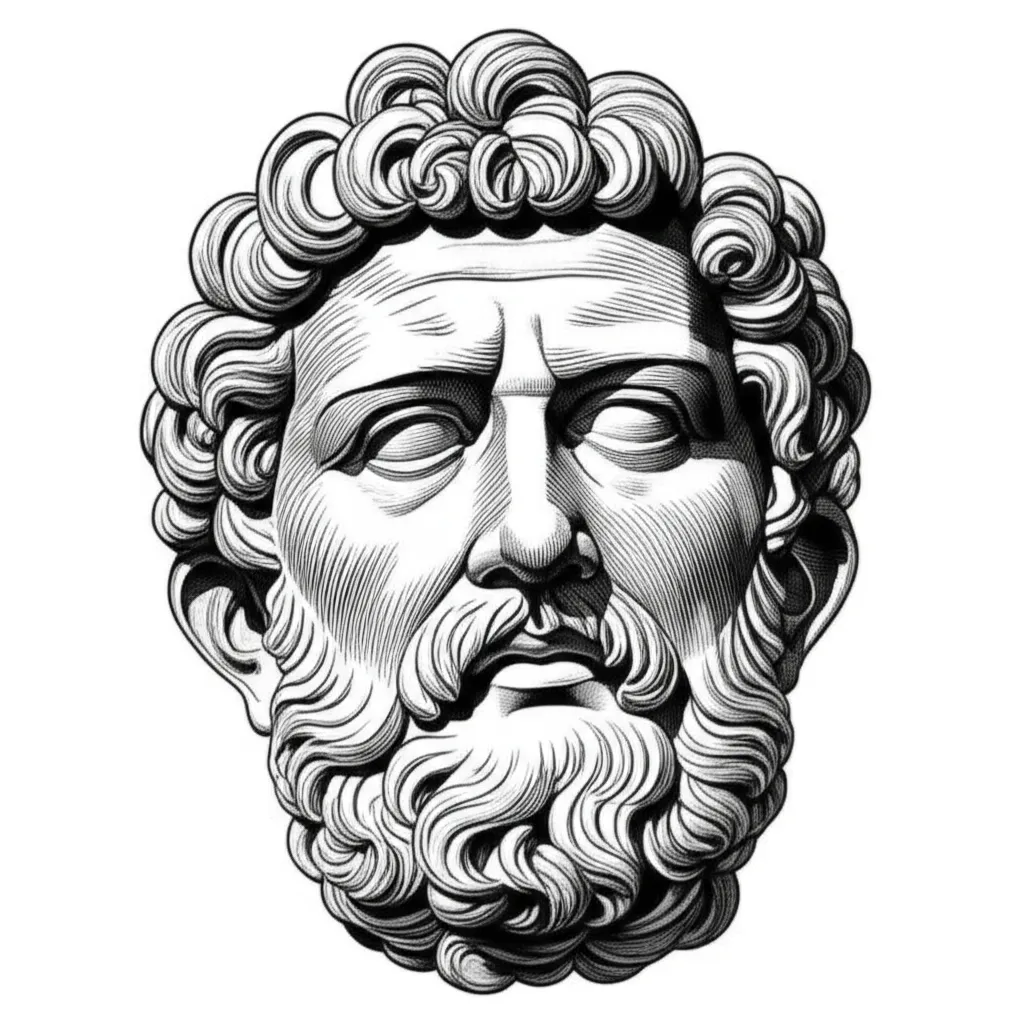 Illustrative Roman Head Statue Tattoo Design Illustrative Roman Head Statue Tattoo Design