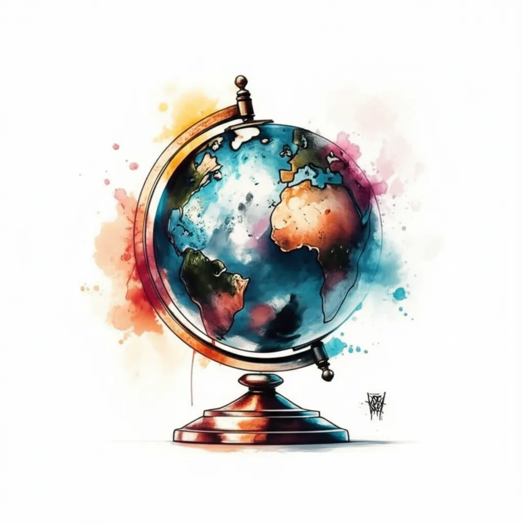 Wiggz Wrld Globe Watercolor Tattoo Idea Wiggz Wrld Globe Watercolor Tattoo Idea