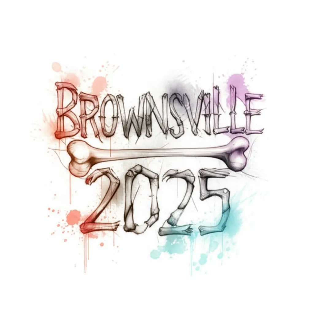 Brownsville 2025 Broken Bones Watercolor Tattoo Design