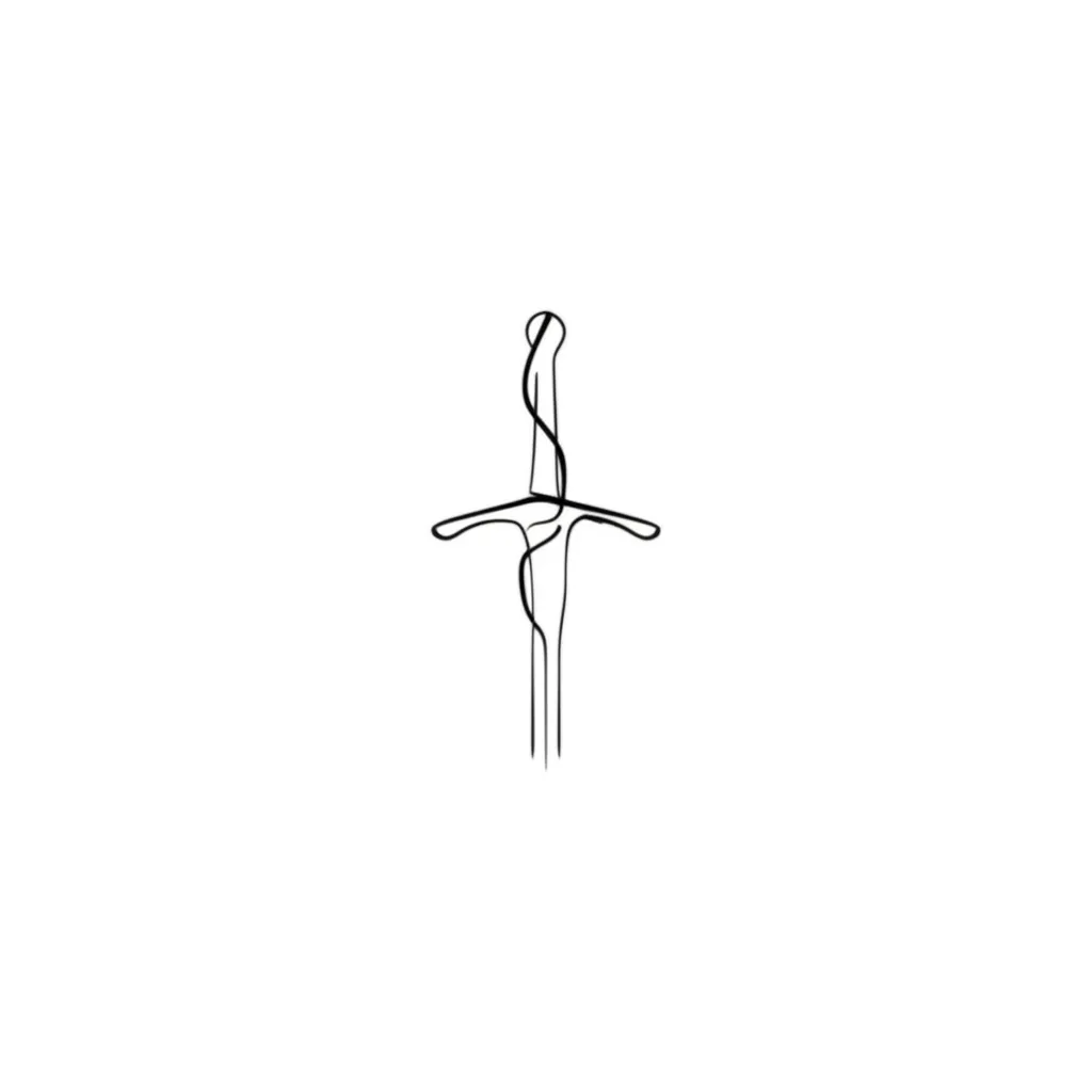 Minimalist Dark Souls Sword Tattoo Idea