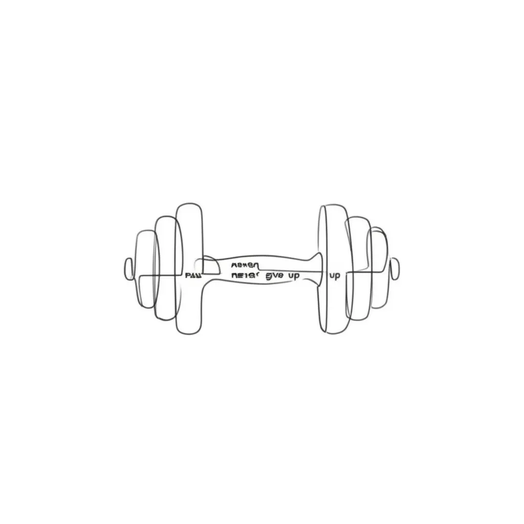 Minimalist Dumbbell Tattoo - Never Give Up Inspiration Minimalist Dumbbell Tattoo - Never Give Up Inspiration