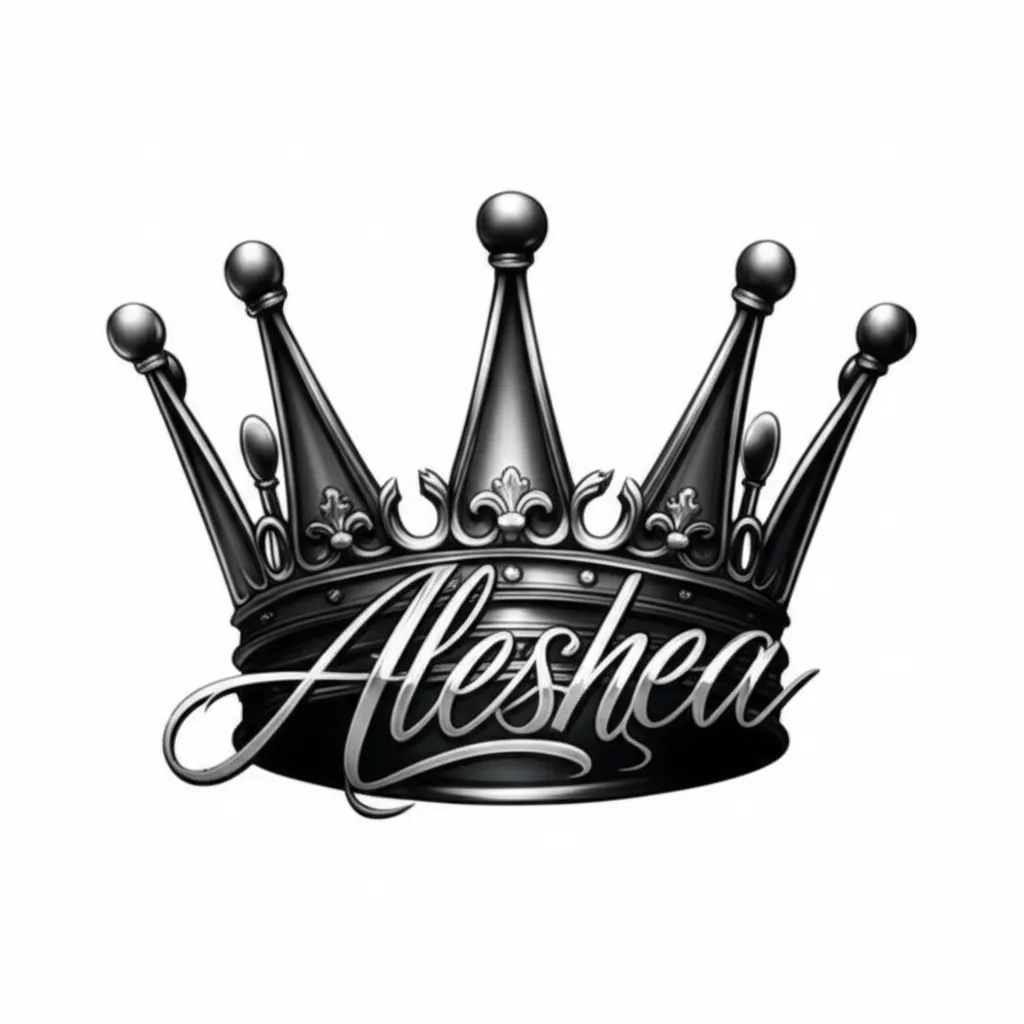 Aleshea Name Crown Tattoo: Realistic Style & Meaning