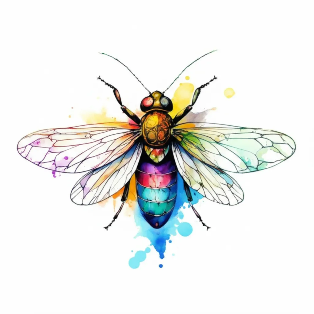 Watercolor Firefly Tattoo Design Watercolor Firefly Tattoo Design