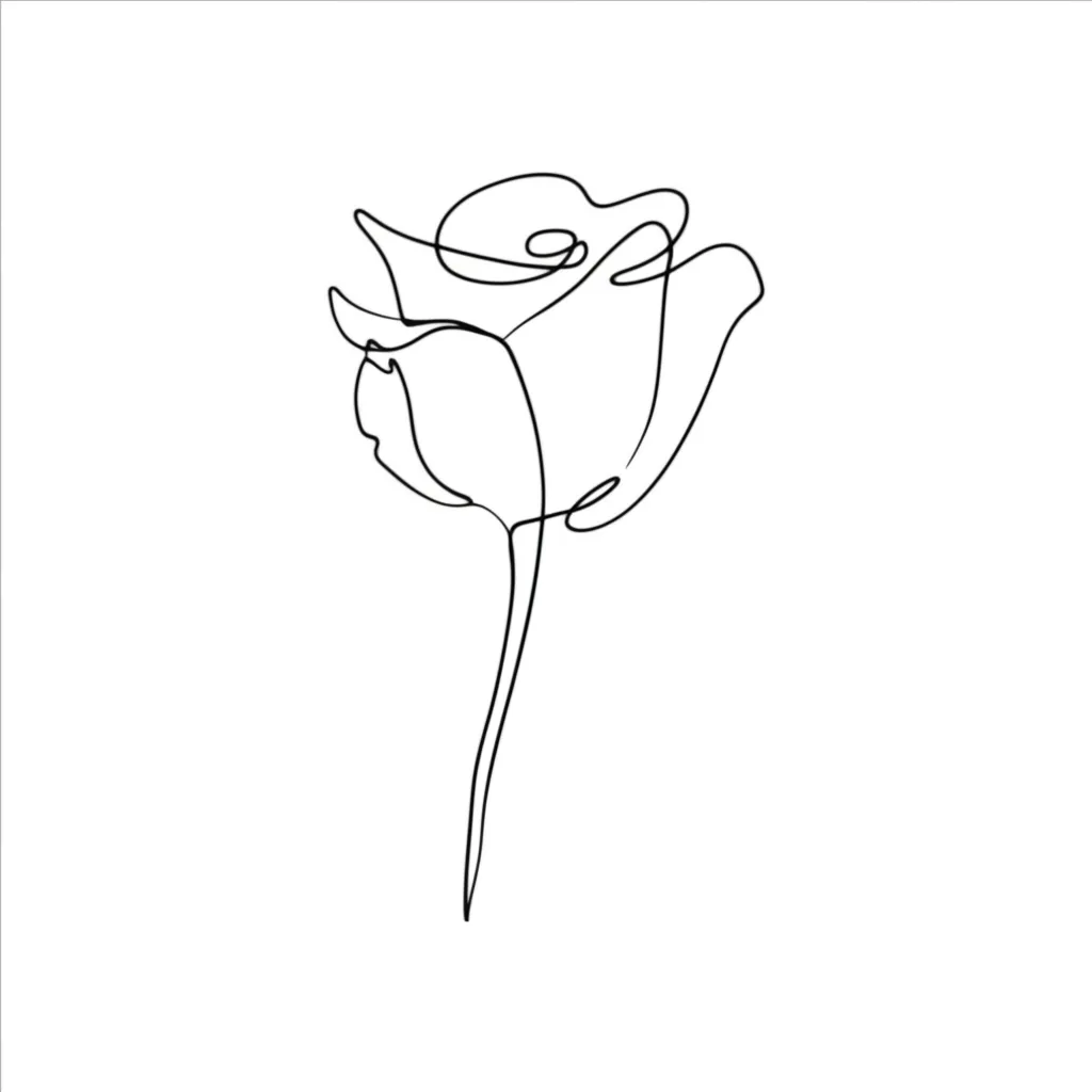 Minimalist Rose Tattoo: A Touching Memorial for a Friend