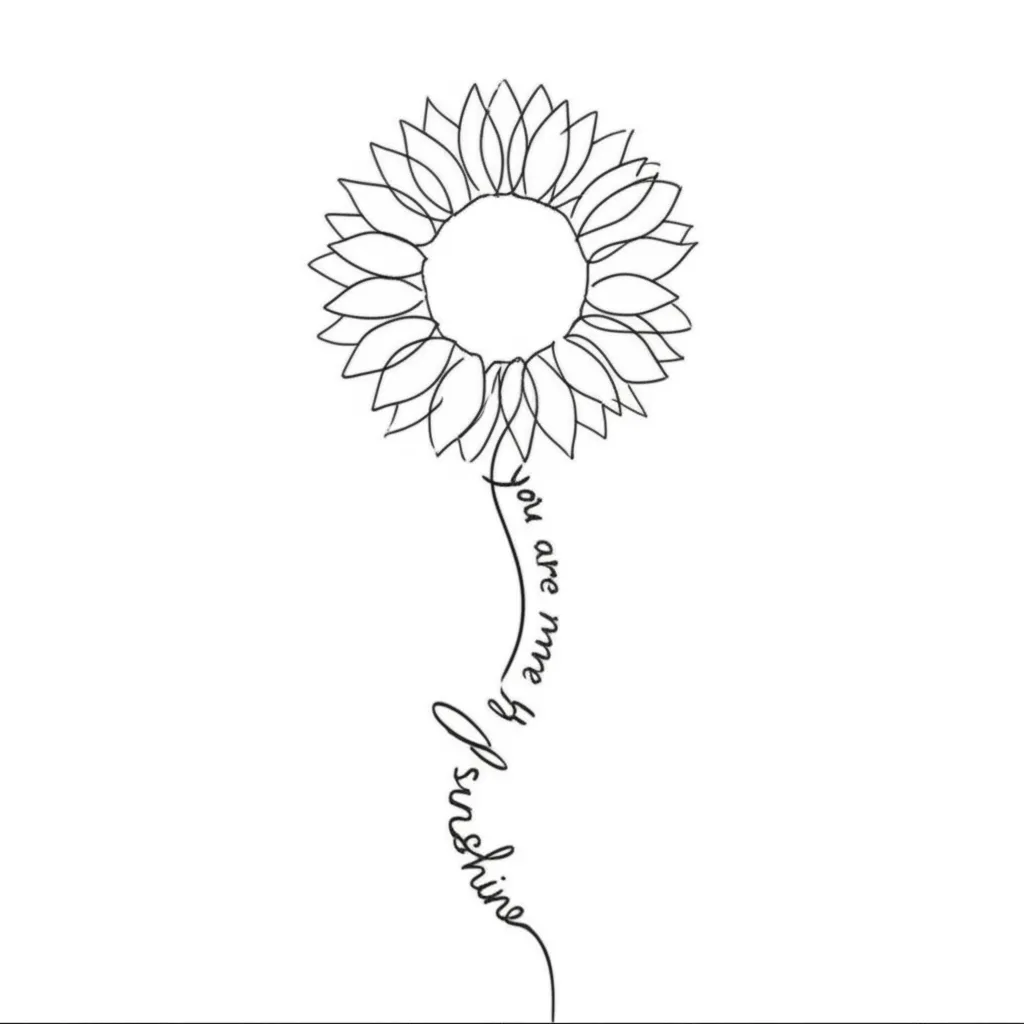 Minimalist Sunflower Tattoo: You Are My Sunshine Design Minimalist Sunflower Tattoo: You Are My Sunshine Design