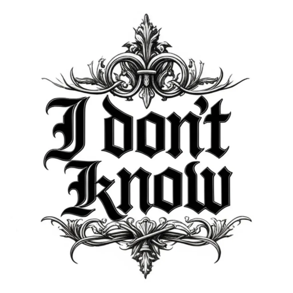 I Don't Know Gothic Tattoo Design