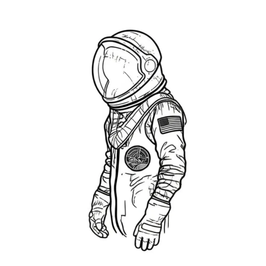 Minimalist Ghetto Astronaut Tattoo Design
