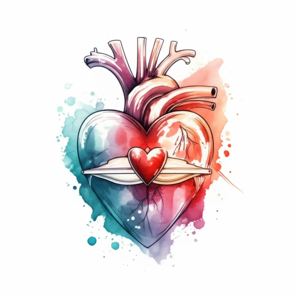 Watercolor Milagrito Mexicano Heart Tattoo Design Watercolor Milagrito Mexicano Heart Tattoo Design