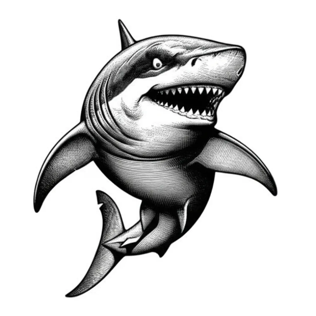 Cute Shark Tattoo Design - Illustrative Style Cute Shark Tattoo Design - Illustrative Style