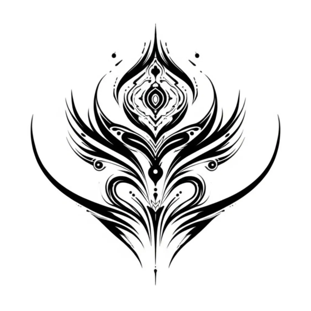 Cyber Sigilism Neck Tattoo for Women - Unique Design Cyber Sigilism Neck Tattoo for Women - Unique Design