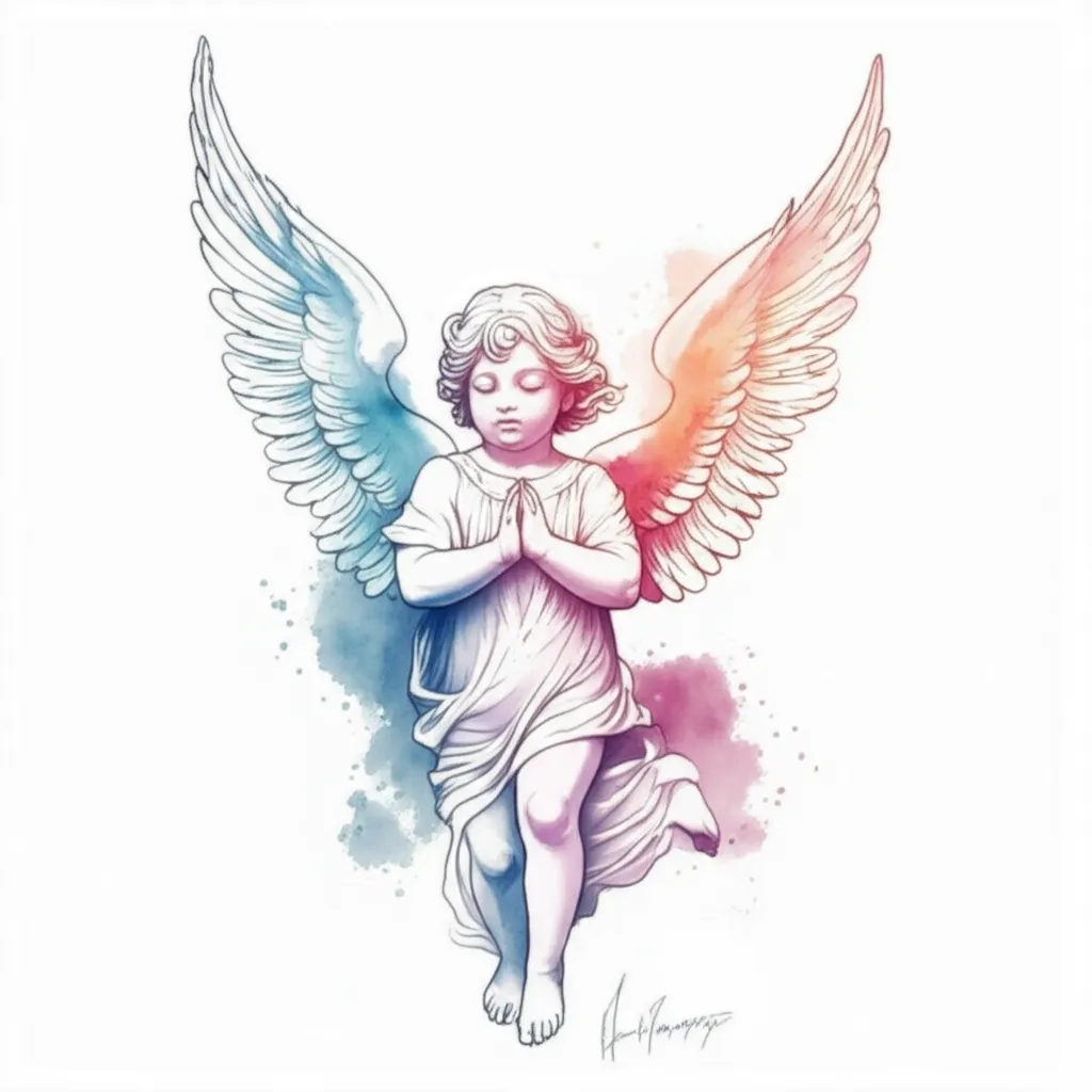 Watercolor Angel Tattoo Design: Meaning and Ideas